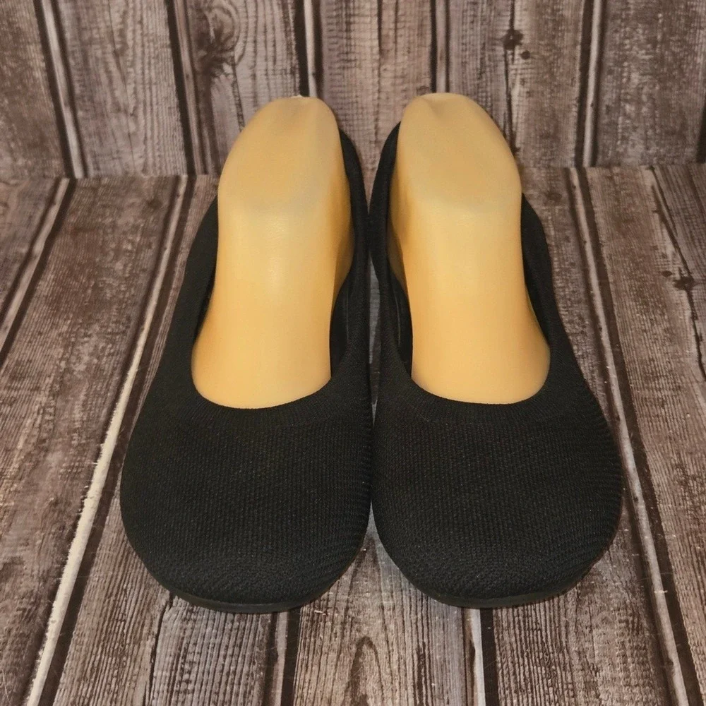 Sz 42 / 10.5 VIVAIA Claire Round Toe Black Knit Cushioned Ballet Flats Shoes